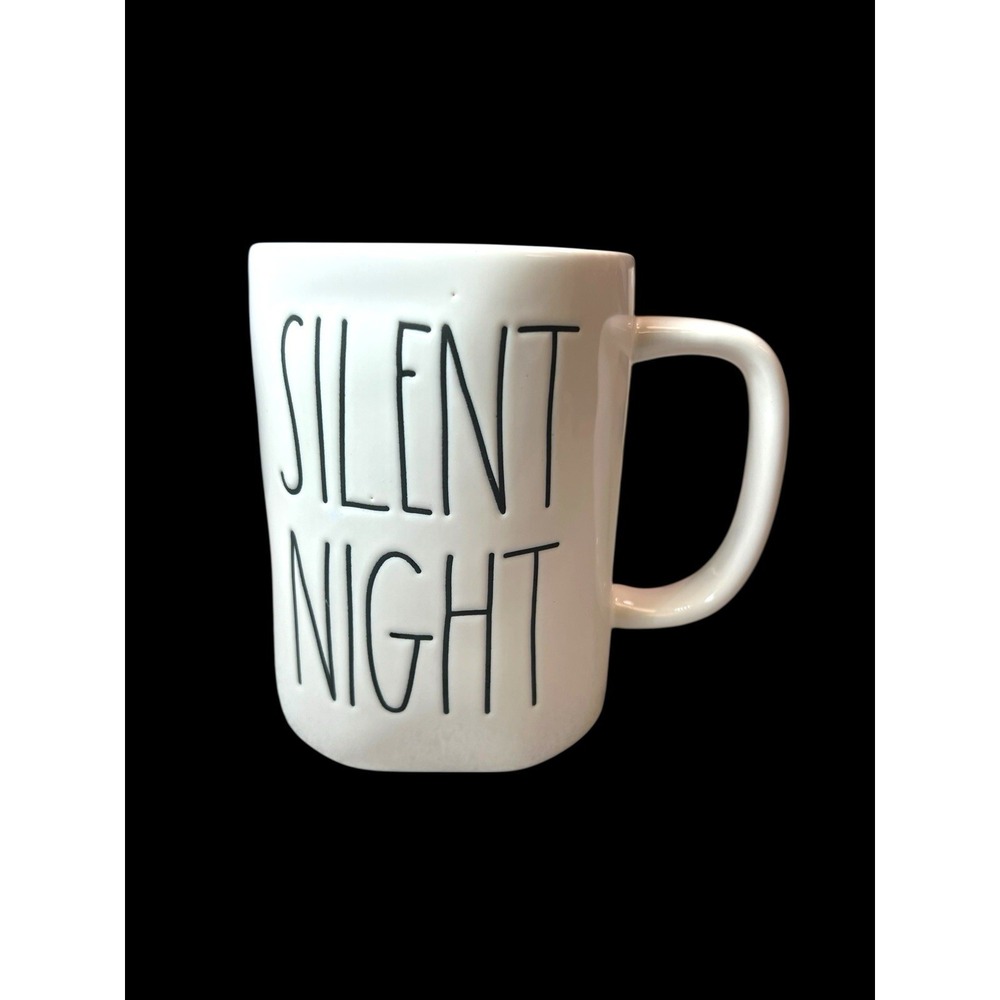 Rae Dunn SILENT NIGHT Large Ceramic‎ Coffee Mug White